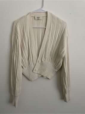 232 Wilfred Cream Ribbed Button-Front Women's Sweater